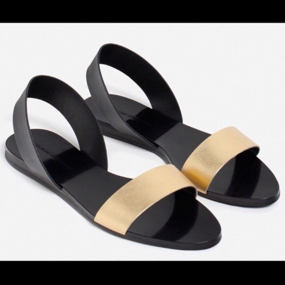 Zara Black Gold Sandal